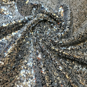 Silver Black Sequin Fabric Sparkly Shiny Bling Dress Craft Drape Table Cloth Material 50"
